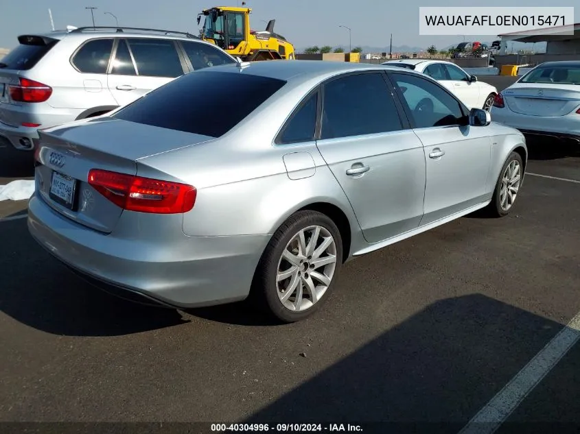 2014 Audi A4 2.0T Premium VIN: WAUAFAFL0EN015471 Lot: 40304996