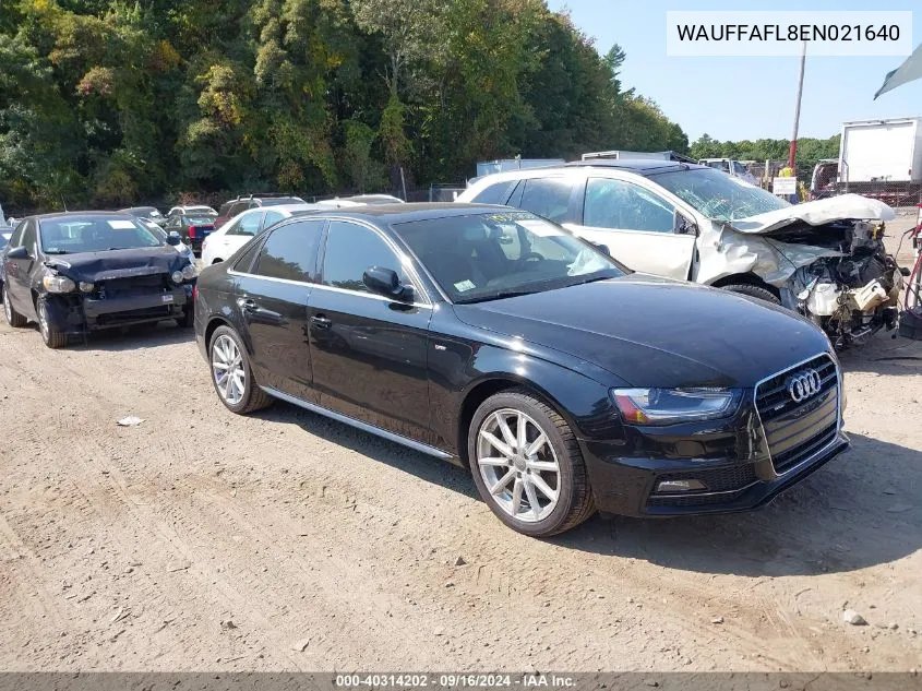 2014 Audi A4 2.0T Premium VIN: WAUFFAFL8EN021640 Lot: 40314202