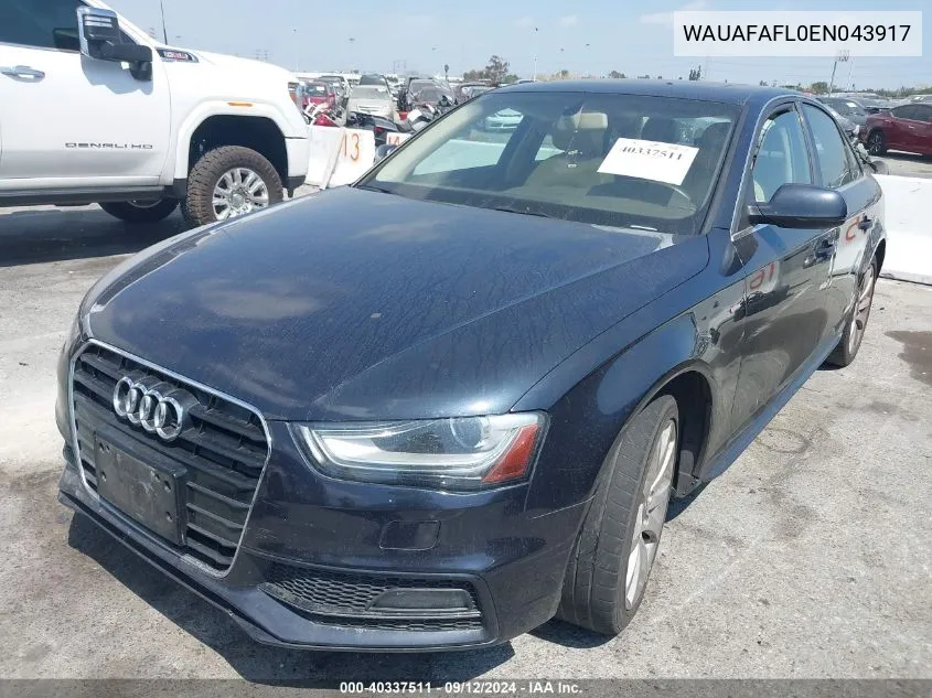 WAUAFAFL0EN043917 2014 Audi A4 2.0T Premium