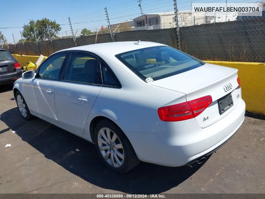 2014 Audi A4 2.0T Premium VIN: WAUBFAFL8EN003704 Lot: 40338859