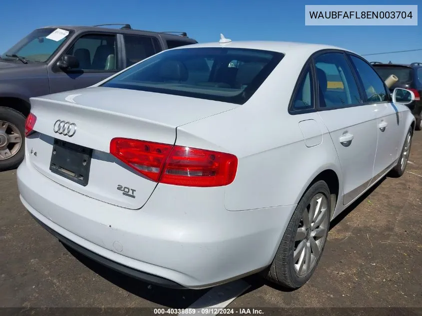 2014 Audi A4 2.0T Premium VIN: WAUBFAFL8EN003704 Lot: 40338859