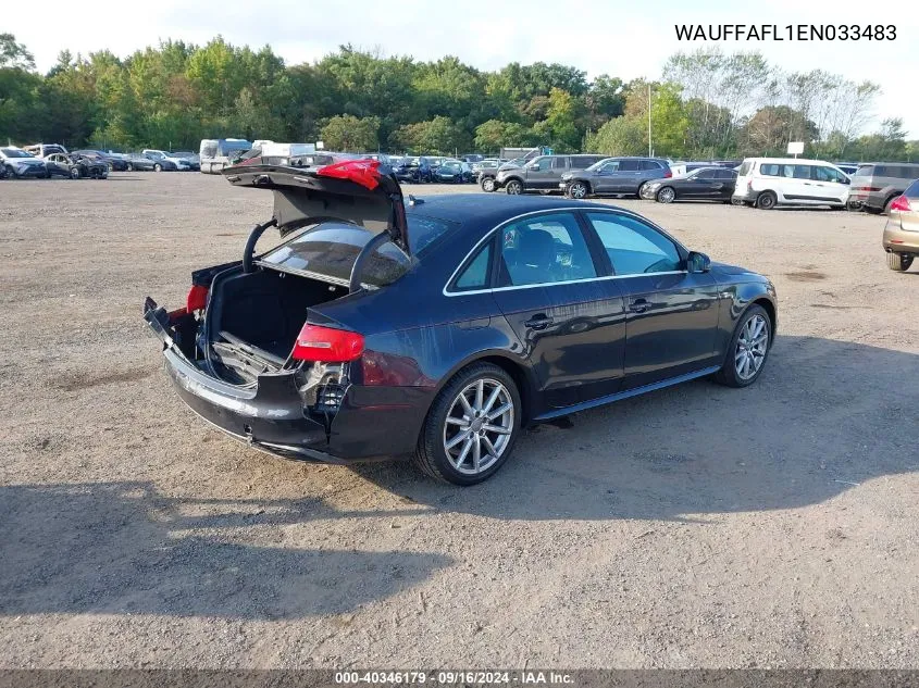 2014 Audi A4 2.0T Premium VIN: WAUFFAFL1EN033483 Lot: 40346179