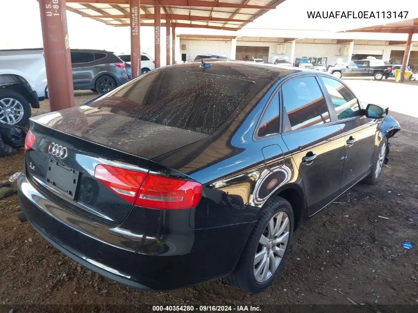 WAUAFAFL0EA113147 2014 Audi A4 Premium