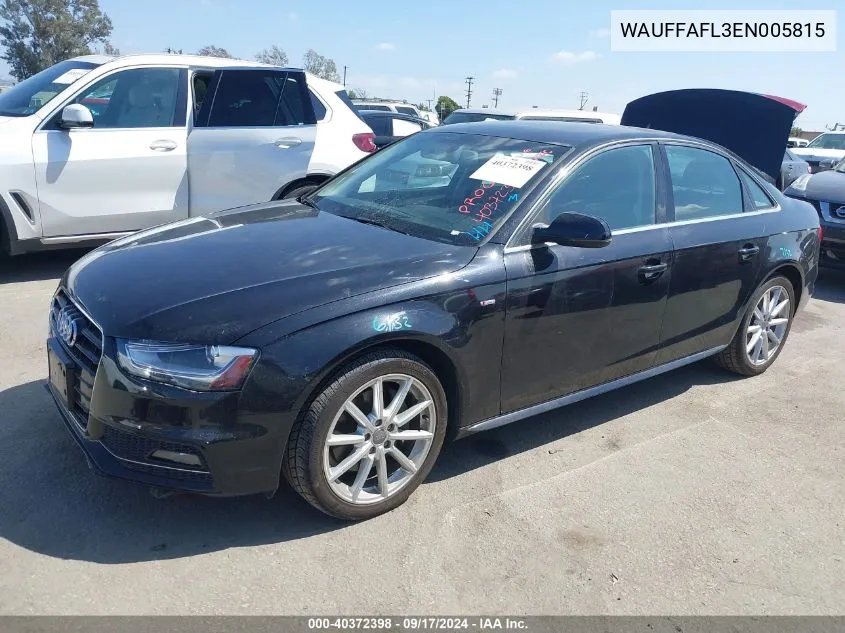 2014 Audi A4 2.0T Premium VIN: WAUFFAFL3EN005815 Lot: 40372398