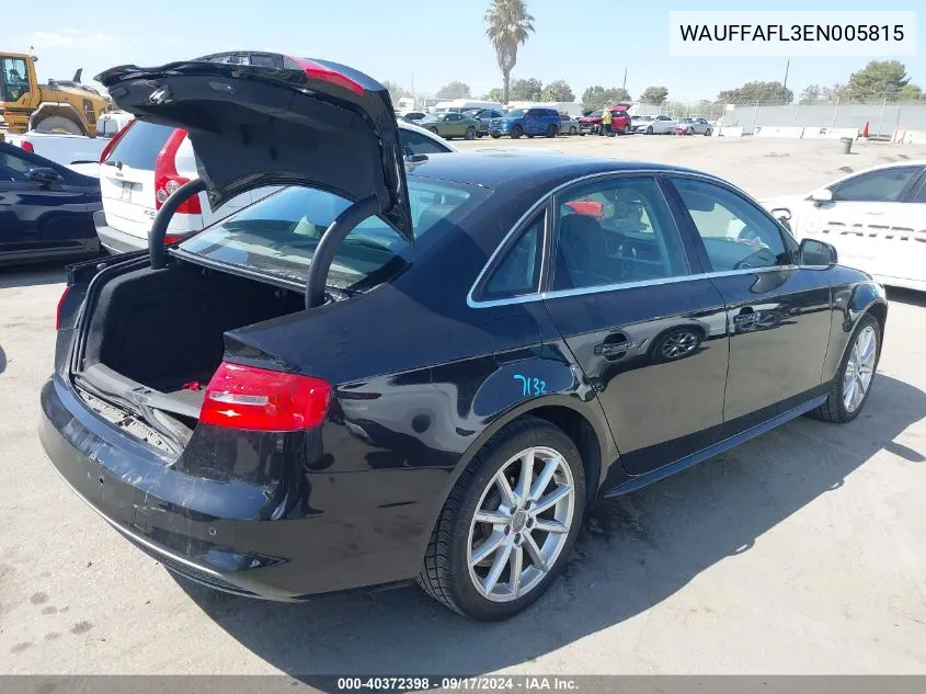 2014 Audi A4 2.0T Premium VIN: WAUFFAFL3EN005815 Lot: 40372398