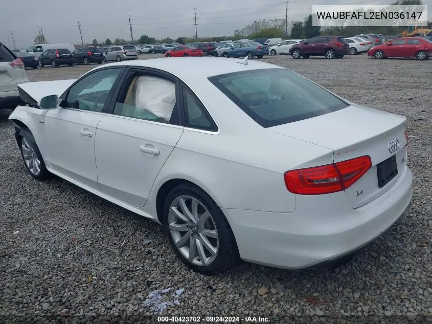 WAUBFAFL2EN036147 2014 Audi A4 Premium