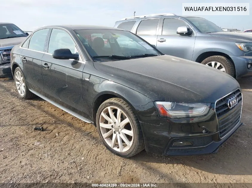 2014 Audi A4 Premium VIN: WAUAFAFLXEN031516 Lot: 40424259