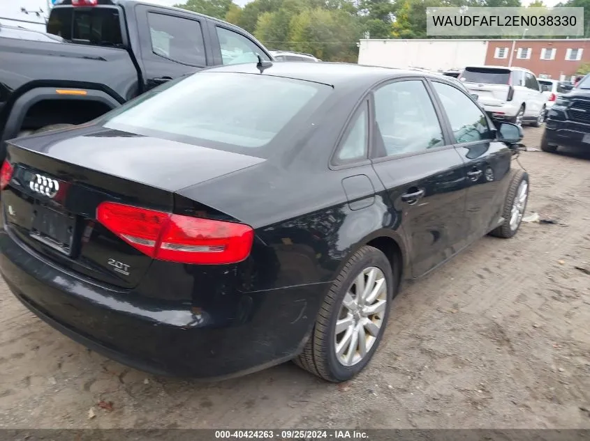 WAUDFAFL2EN038330 2014 Audi A4 2.0T Premium