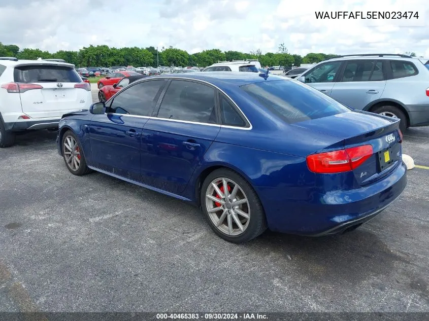 2014 Audi A4 2.0T Premium VIN: WAUFFAFL5EN023474 Lot: 40465383