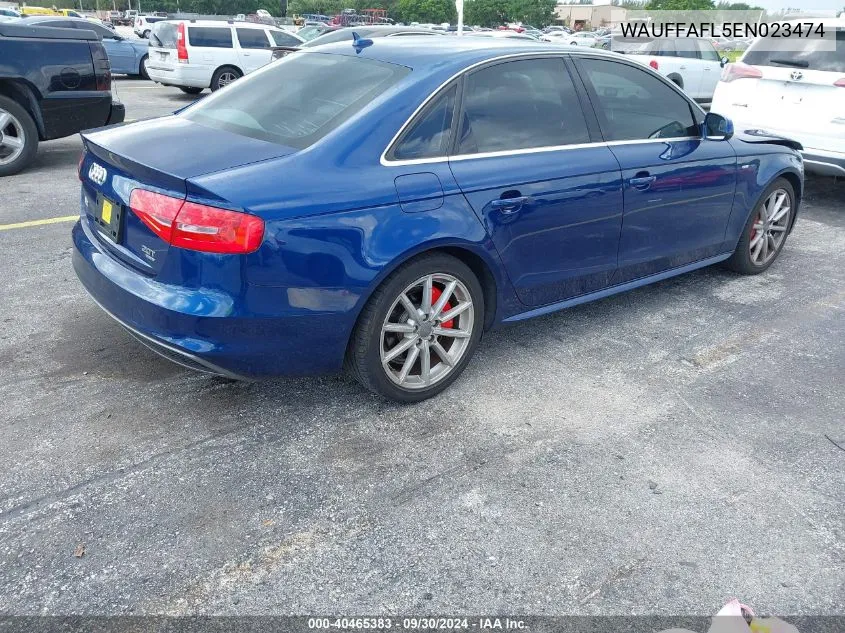 2014 Audi A4 2.0T Premium VIN: WAUFFAFL5EN023474 Lot: 40465383