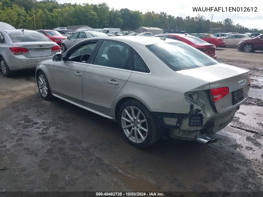 2014 Audi A4 2.0T Premium VIN: WAUHFAFL1EN012612 Lot: 40482735