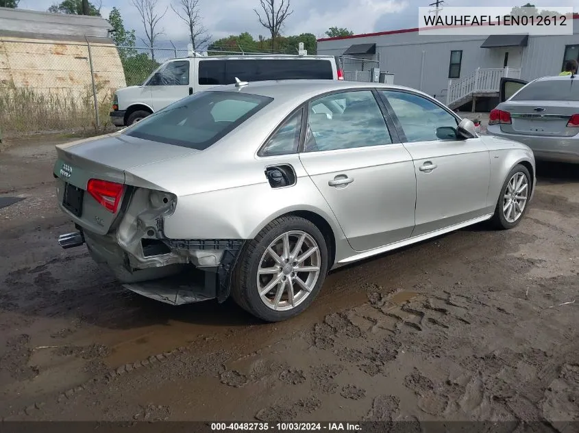 WAUHFAFL1EN012612 2014 Audi A4 2.0T Premium