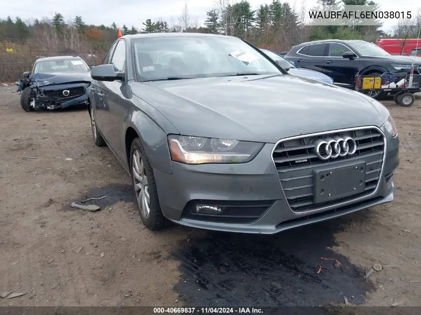 2014 Audi A4 2.0T Premium VIN: WAUBFAFL6EN038015 Lot: 40669837