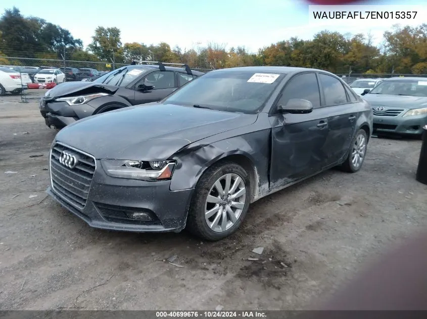 2014 Audi A4 2.0T Premium VIN: WAUBFAFL7EN015357 Lot: 40699676