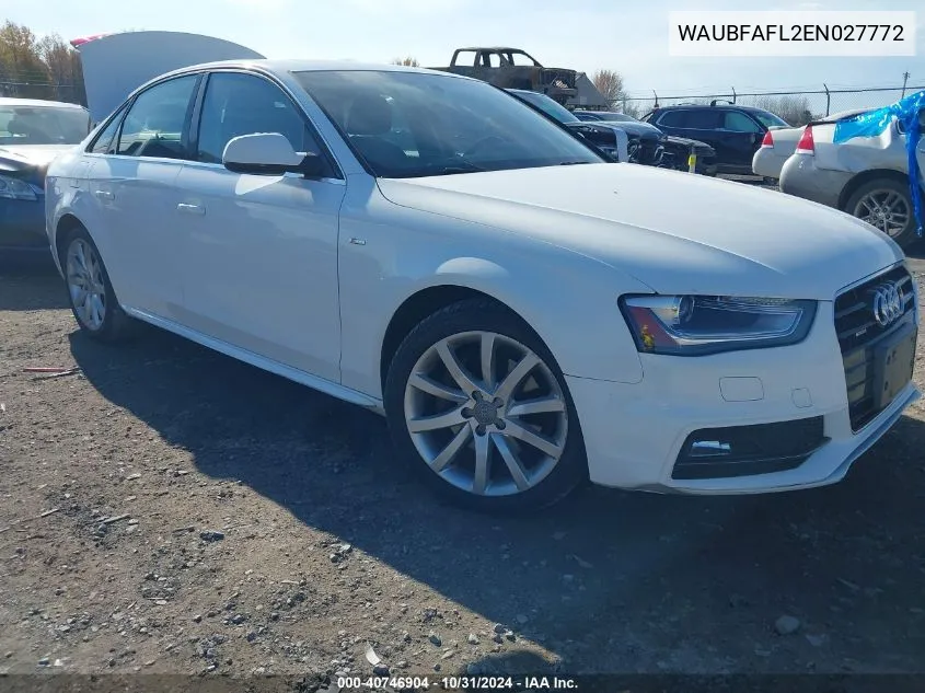 2014 Audi A4 2.0T Premium VIN: WAUBFAFL2EN027772 Lot: 40746904