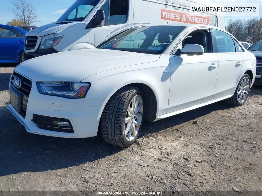 2014 Audi A4 2.0T Premium VIN: WAUBFAFL2EN027772 Lot: 40746904