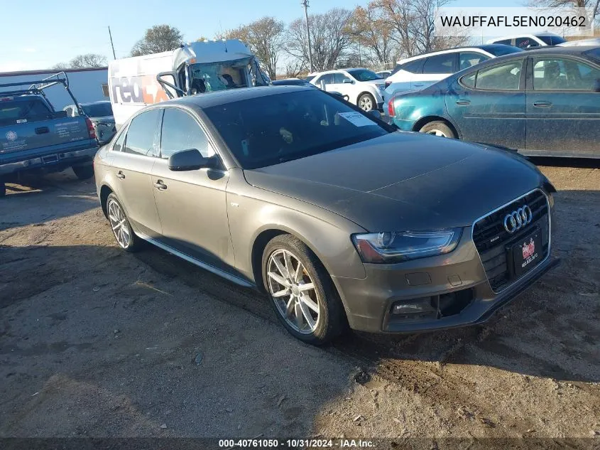 2014 Audi A4 2.0T Premium VIN: WAUFFAFL5EN020462 Lot: 40761050