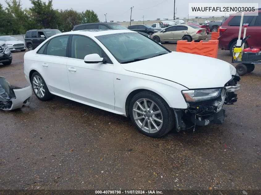 2014 Audi A4 2.0T Premium VIN: WAUFFAFL2EN003005 Lot: 40798798