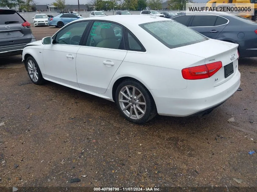 2014 Audi A4 2.0T Premium VIN: WAUFFAFL2EN003005 Lot: 40798798