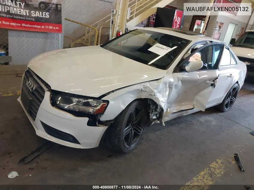 2014 Audi A4 2.0T Premium VIN: WAUBFAFLXEN005132 Lot: 40800877