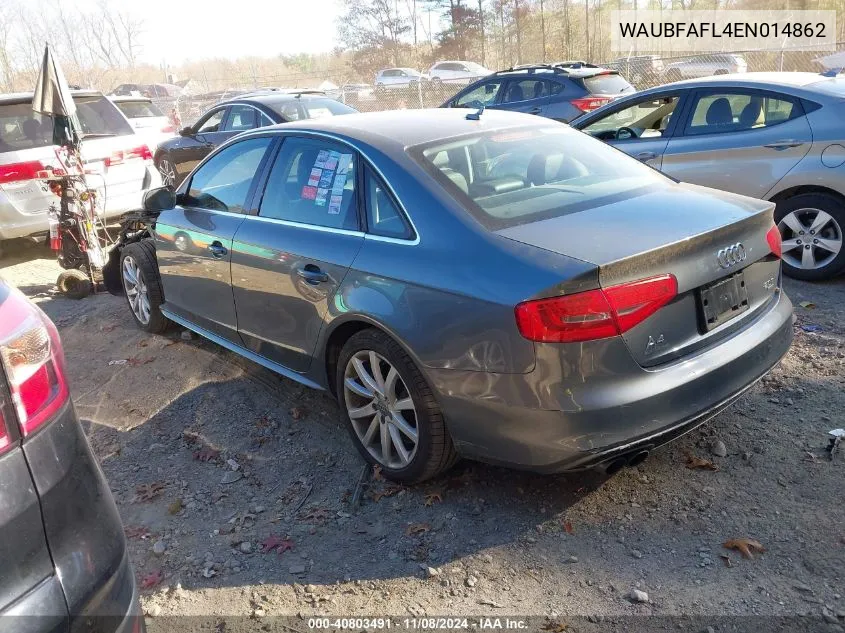 2014 Audi A4 2.0T Premium VIN: WAUBFAFL4EN014862 Lot: 40803491