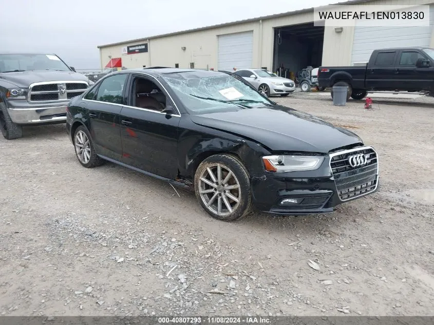 2014 Audi A4 2.0T Premium VIN: WAUEFAFL1EN013830 Lot: 40807293