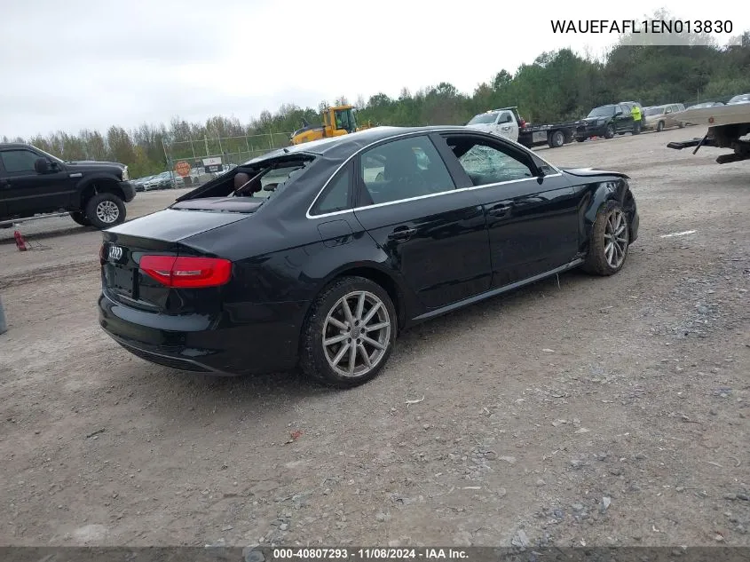 2014 Audi A4 2.0T Premium VIN: WAUEFAFL1EN013830 Lot: 40807293