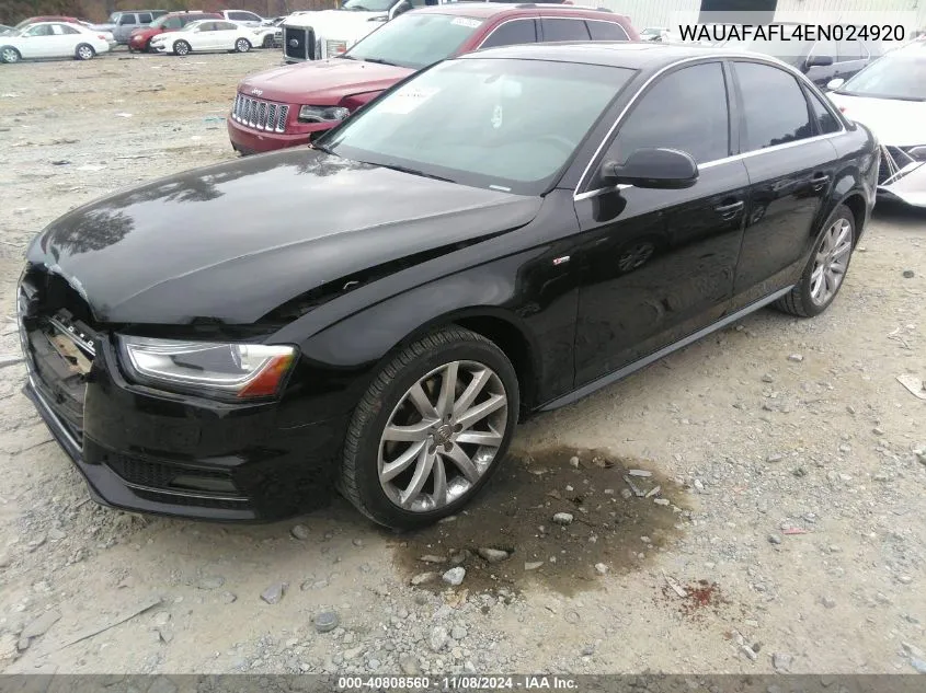 2014 Audi A4 2.0T Premium VIN: WAUAFAFL4EN024920 Lot: 40808560