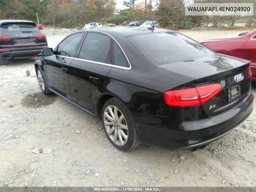 2014 Audi A4 2.0T Premium VIN: WAUAFAFL4EN024920 Lot: 40808560