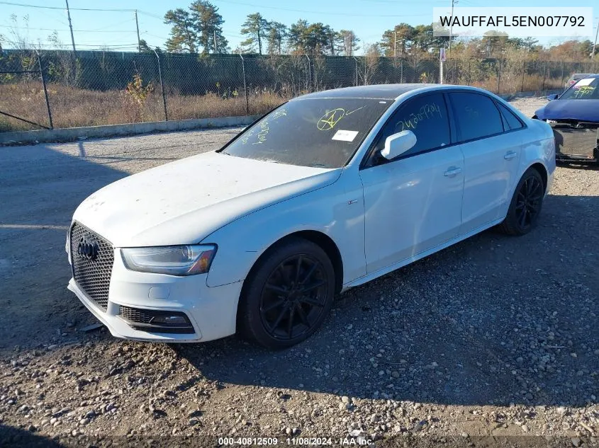 2014 Audi A4 2.0T Premium VIN: WAUFFAFL5EN007792 Lot: 40812509