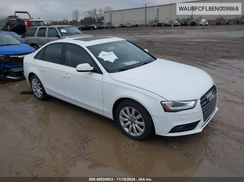 2014 Audi A4 VIN: WAUBFCFL8EN009868 Lot: 40824933