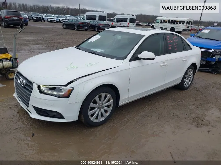 2014 Audi A4 VIN: WAUBFCFL8EN009868 Lot: 40824933