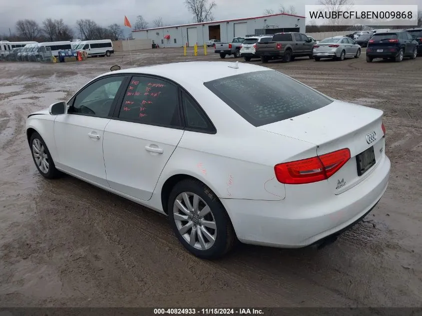 2014 Audi A4 VIN: WAUBFCFL8EN009868 Lot: 40824933