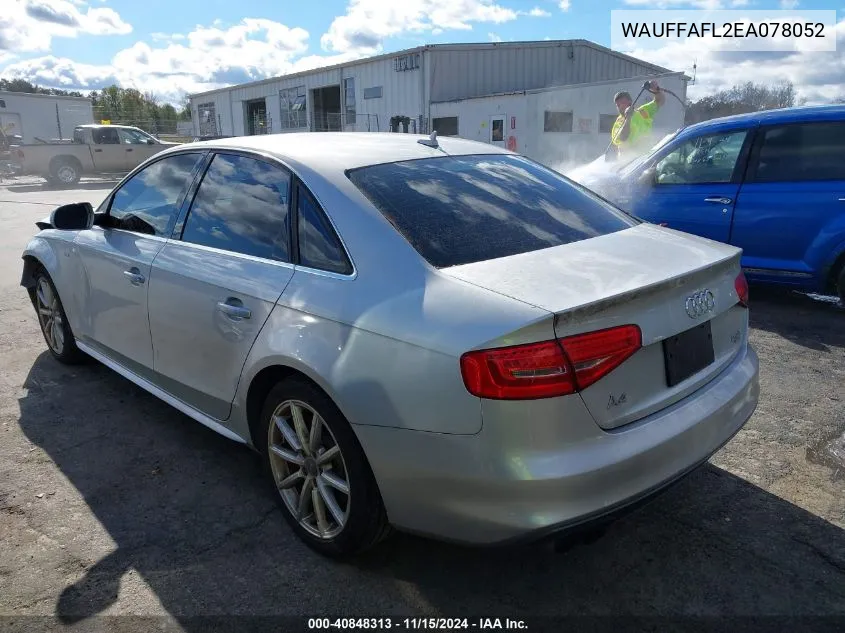 2014 Audi A4 2.0T Premium VIN: WAUFFAFL2EA078052 Lot: 40848313