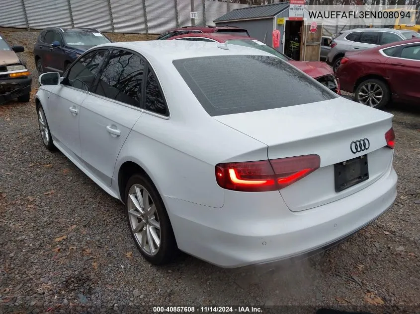 2014 Audi A4 2.0T Premium VIN: WAUEFAFL3EN008094 Lot: 40857608