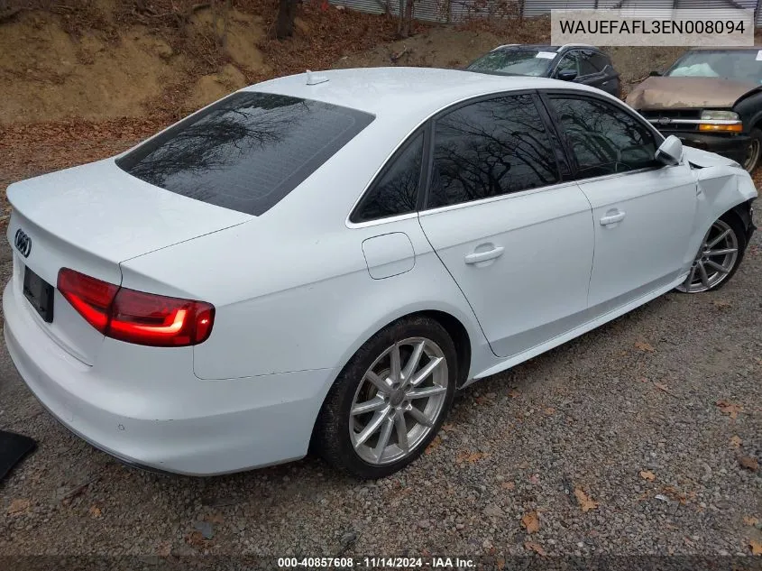 2014 Audi A4 2.0T Premium VIN: WAUEFAFL3EN008094 Lot: 40857608