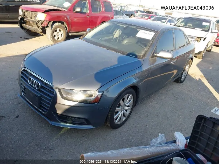 2014 Audi A4 2.0T Premium VIN: WAUAFAFL9EA043096 Lot: 40861323