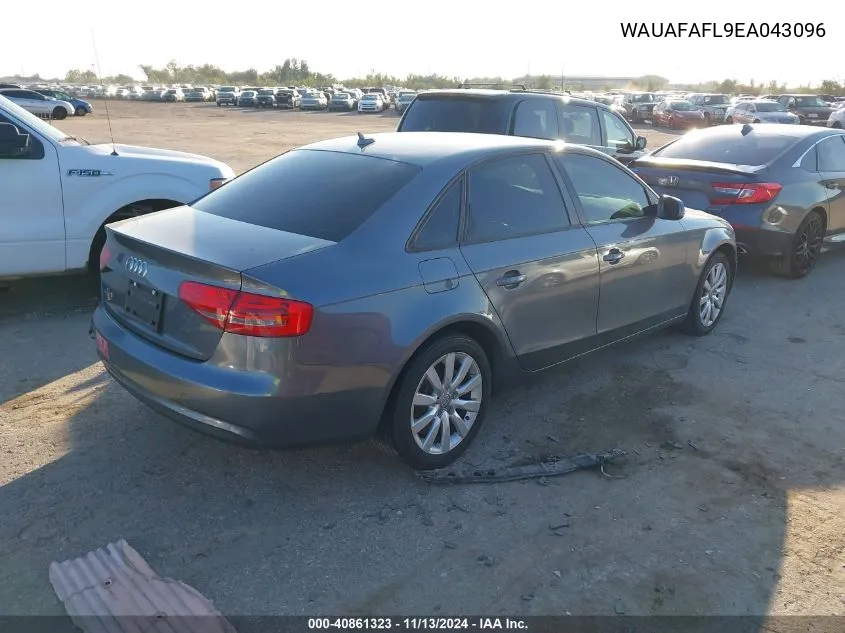 2014 Audi A4 2.0T Premium VIN: WAUAFAFL9EA043096 Lot: 40861323