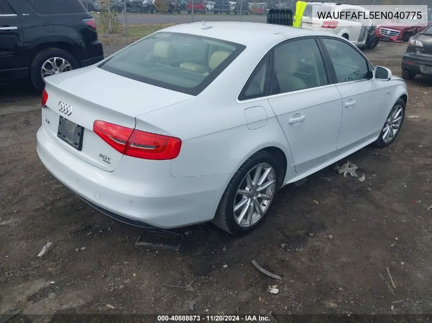 2014 Audi A4 2.0T Premium VIN: WAUFFAFL5EN040775 Lot: 40888873