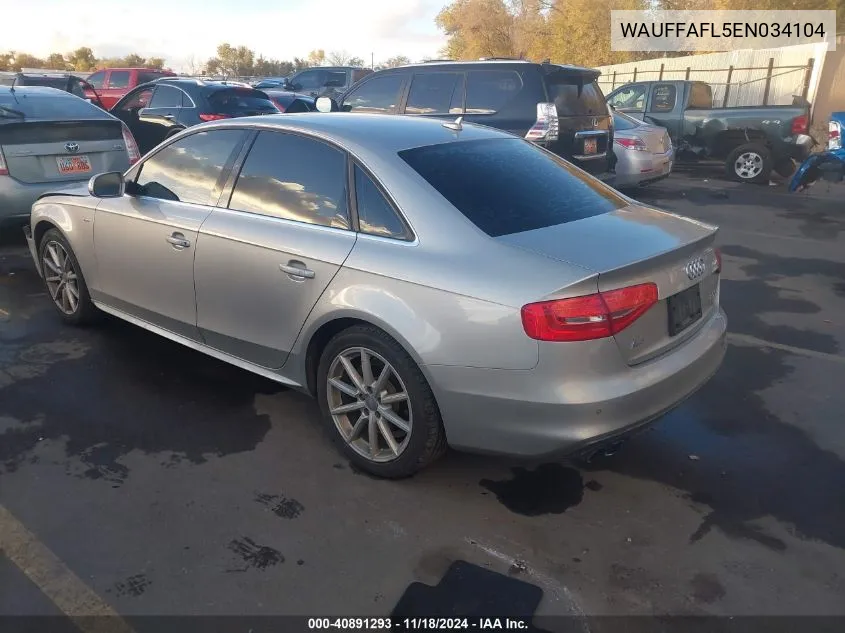 2014 Audi A4 2.0T Premium VIN: WAUFFAFL5EN034104 Lot: 40891293