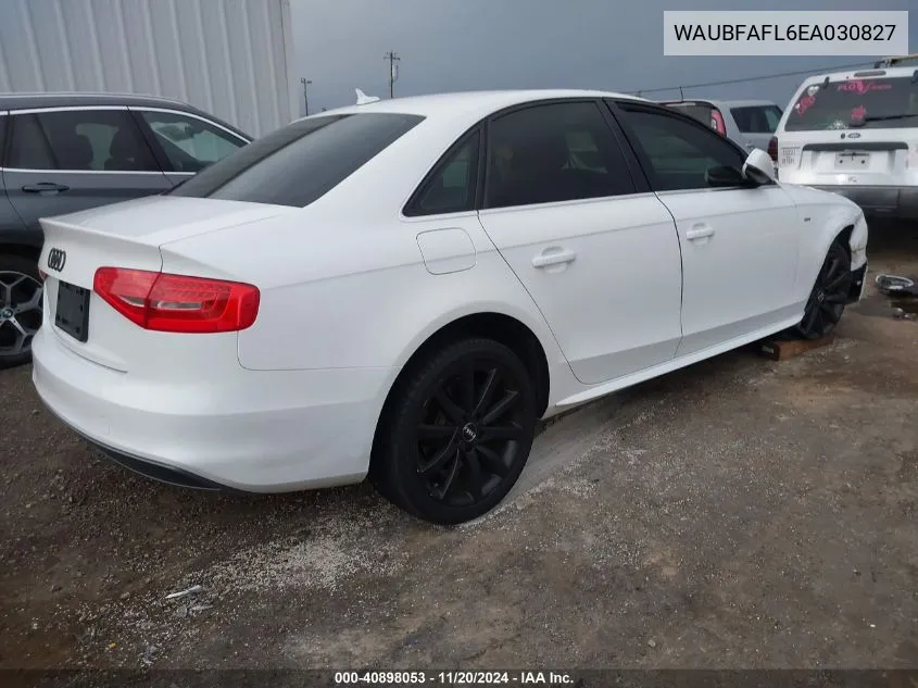 2014 Audi A4 2.0T Premium VIN: WAUBFAFL6EA030827 Lot: 40898053