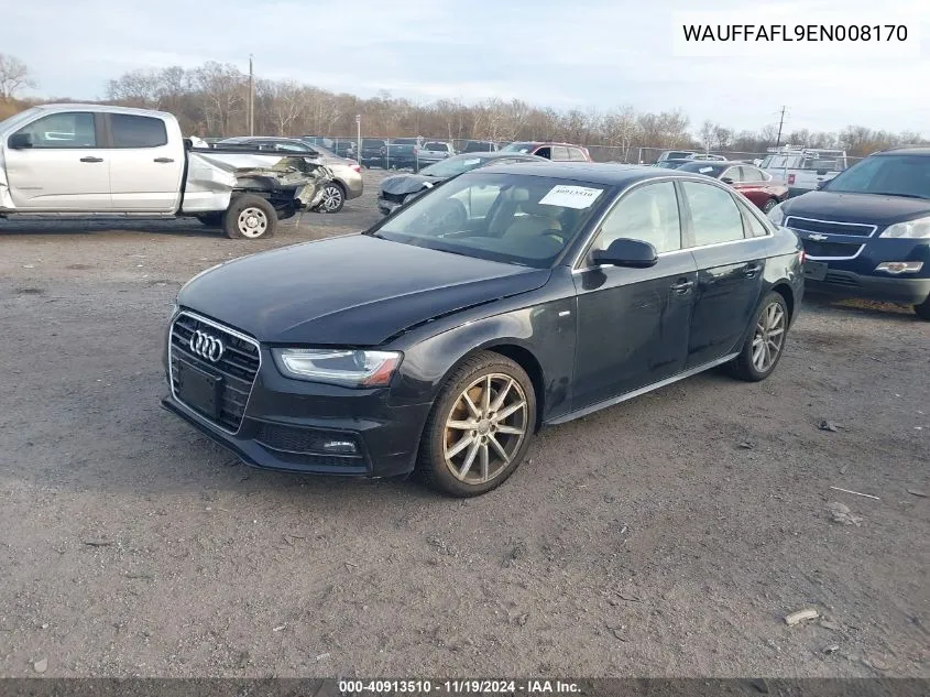 2014 Audi A4 2.0T Premium VIN: WAUFFAFL9EN008170 Lot: 40913510