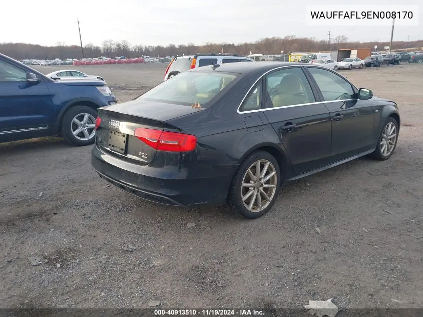 2014 Audi A4 2.0T Premium VIN: WAUFFAFL9EN008170 Lot: 40913510