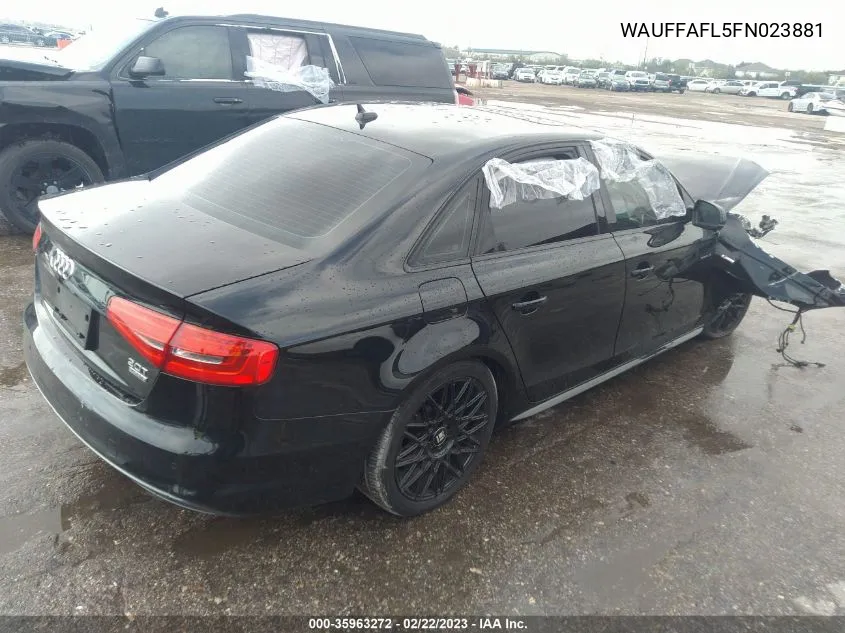 2015 Audi A4 2.0T Premium VIN: WAUFFAFL5FN023881 Lot: 35963272