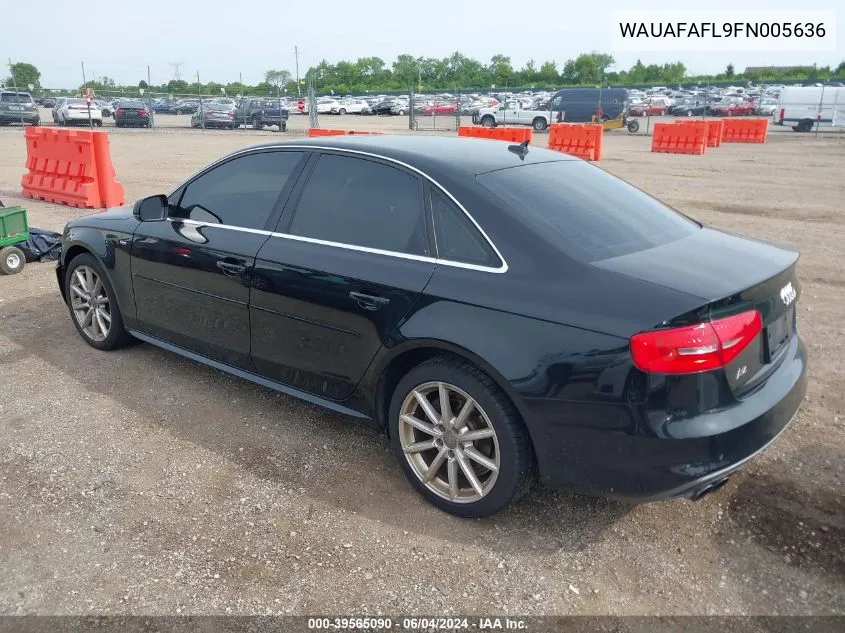 2015 Audi A4 2.0T Premium VIN: WAUAFAFL9FN005636 Lot: 39565090