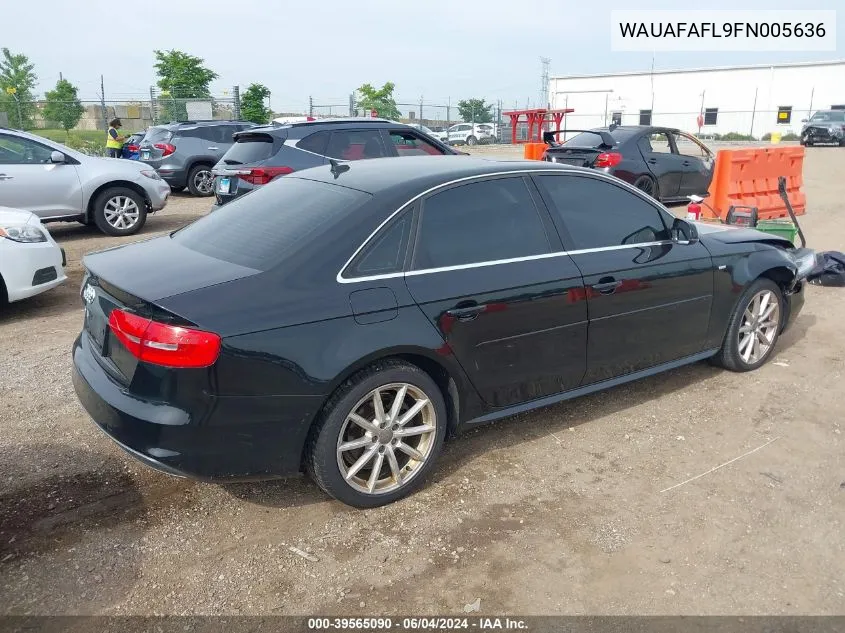 2015 Audi A4 2.0T Premium VIN: WAUAFAFL9FN005636 Lot: 39565090