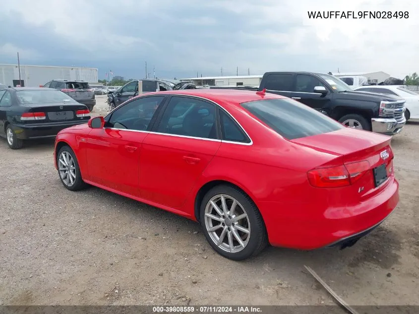 2015 Audi A4 2.0T Premium VIN: WAUFFAFL9FN028498 Lot: 39808559