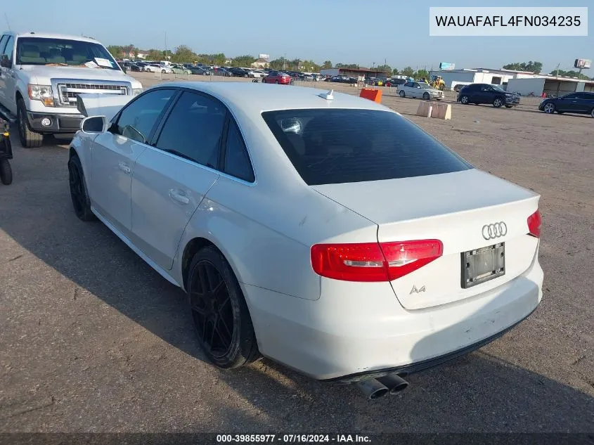 2015 Audi A4 2.0T Premium VIN: WAUAFAFL4FN034235 Lot: 39855977