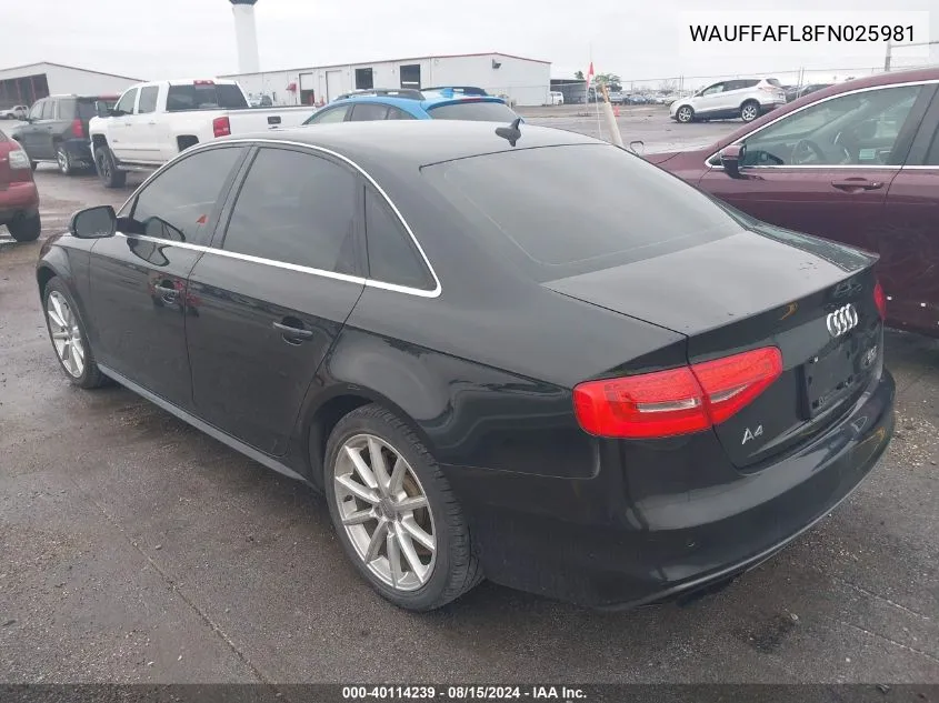 WAUFFAFL8FN025981 2015 Audi A4 2.0T Premium