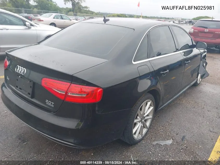 WAUFFAFL8FN025981 2015 Audi A4 2.0T Premium